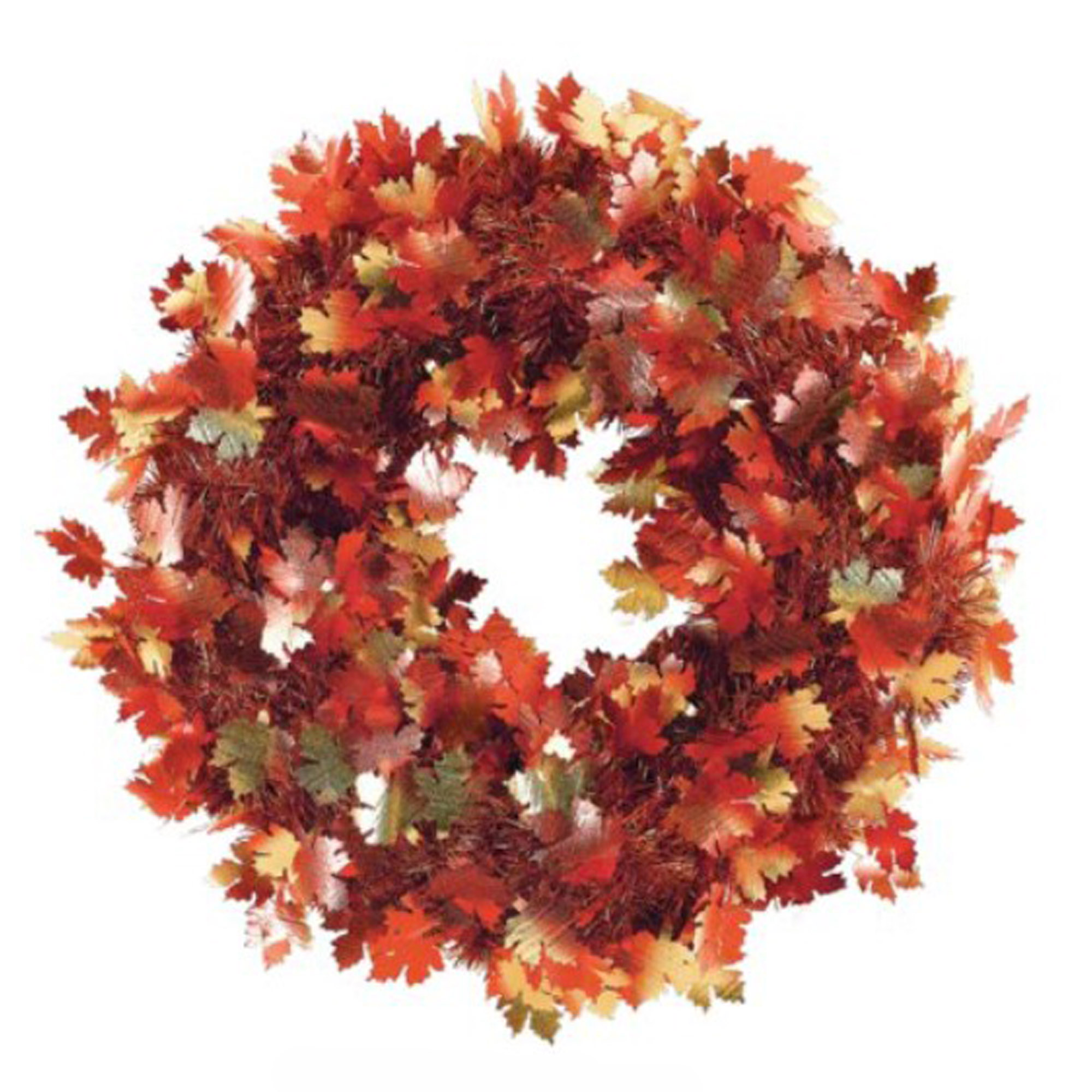 Fall Foliage Tinsel Wreath